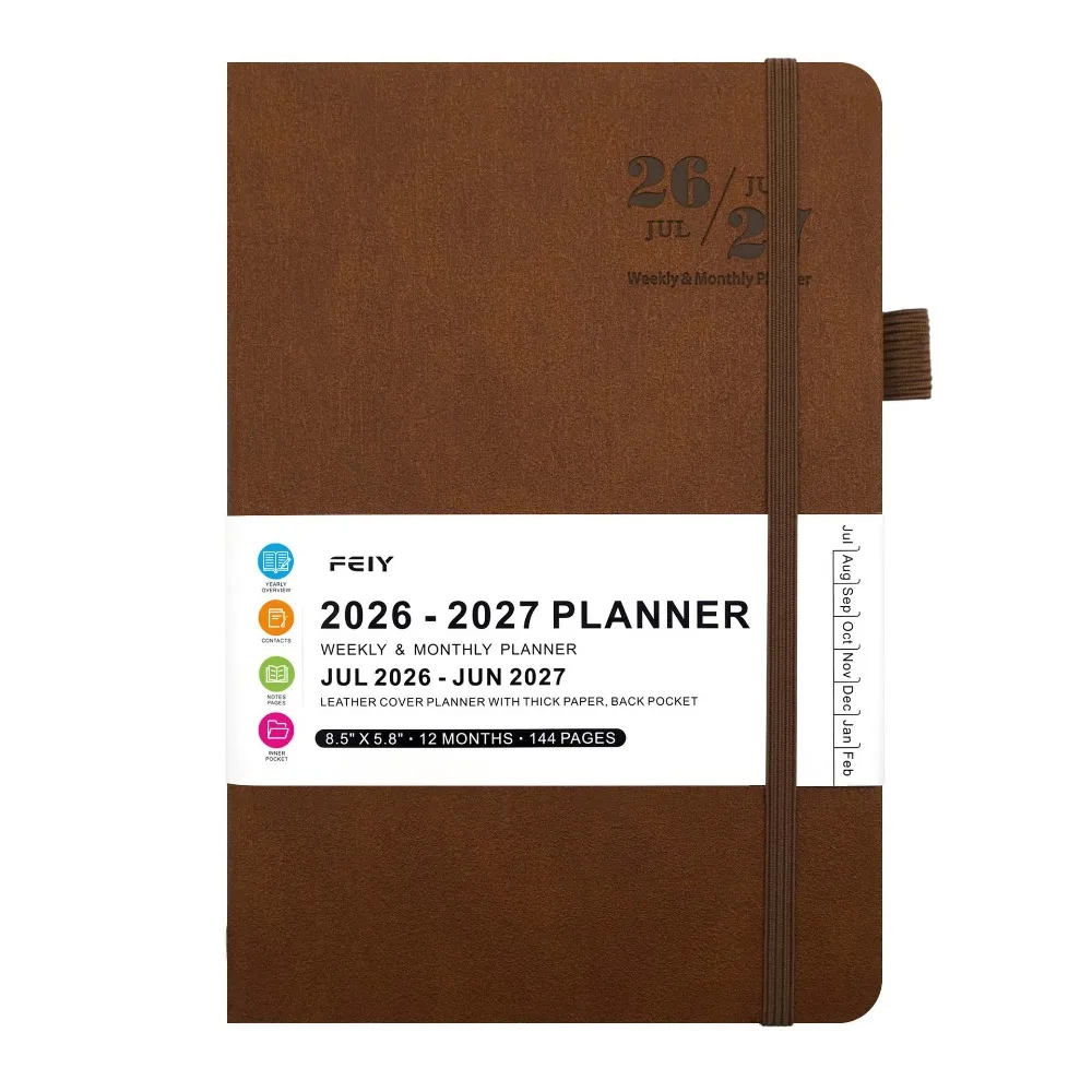 A5 2026-2027 Schedule Book Simple English Agenda Planner Notebook Convenient Multi Functional Time Management Planner Students