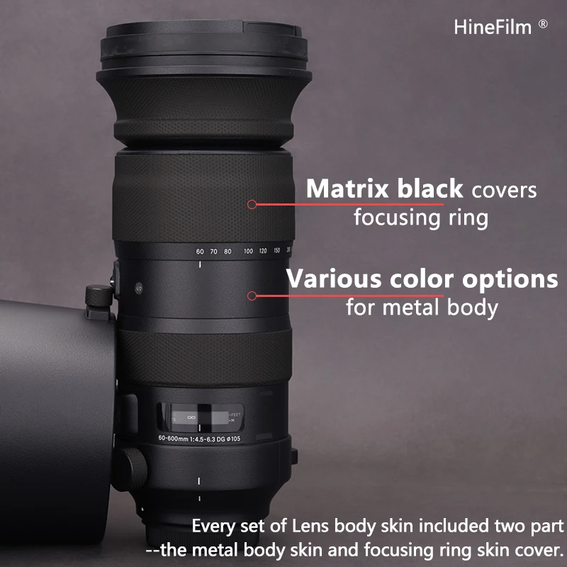 for Sigma 60-600mm f/4.5-6.3 DG OS HSM Sports EF Mount Lens Protective Decal Skin 60 600 Lens Sticker Anti-scratch Warp Cover