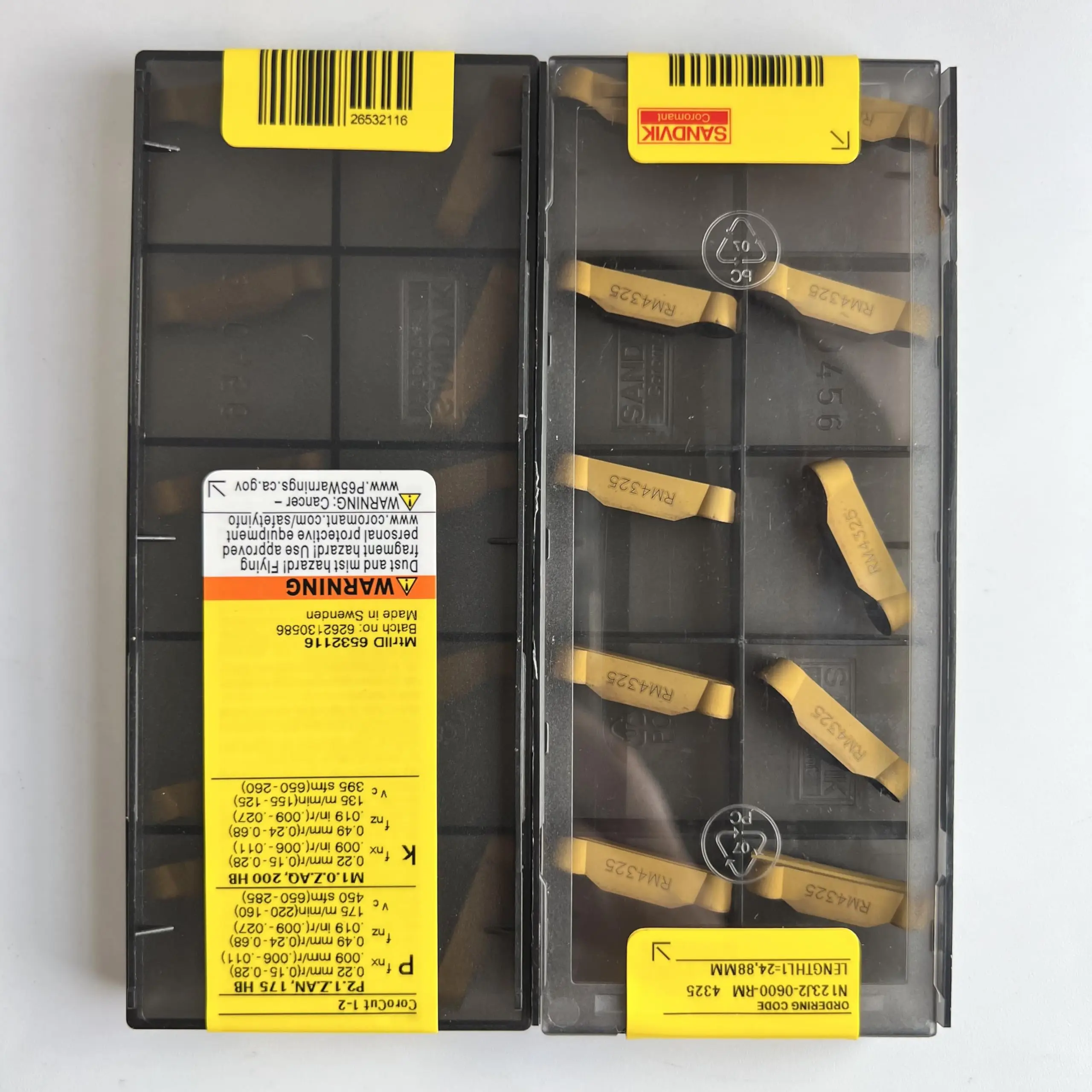 Original blade N123J2-0600-RM 4325  /Carbide CNC Blade 10 Pieces