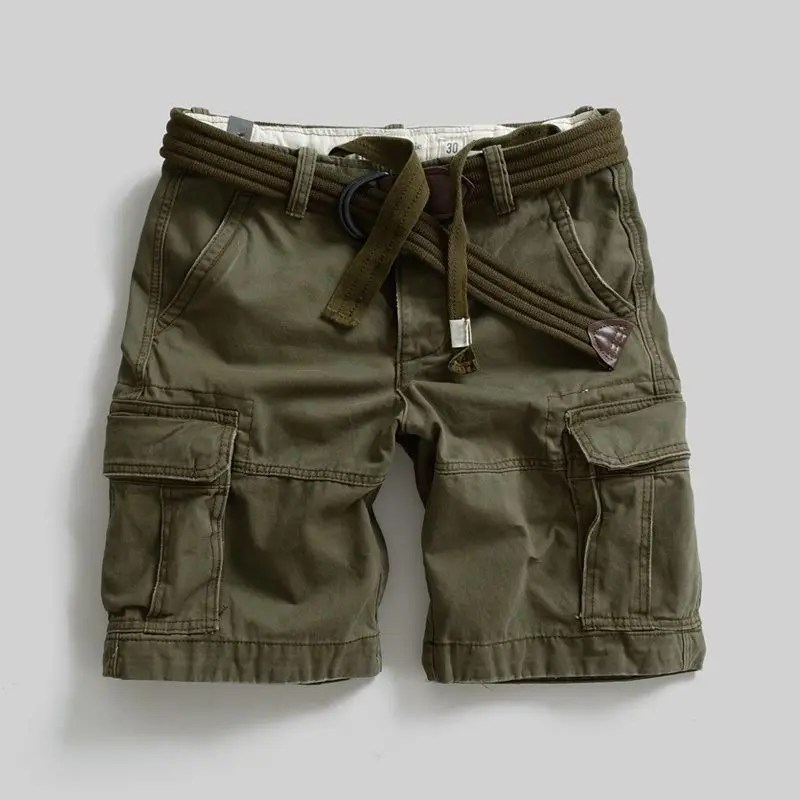 Korean Popular Clothes for Men Shorts Outdoor Sports Tooling Multi-bag Men's Half Pants Summer Pants Straight Cotton Shorts - view 4