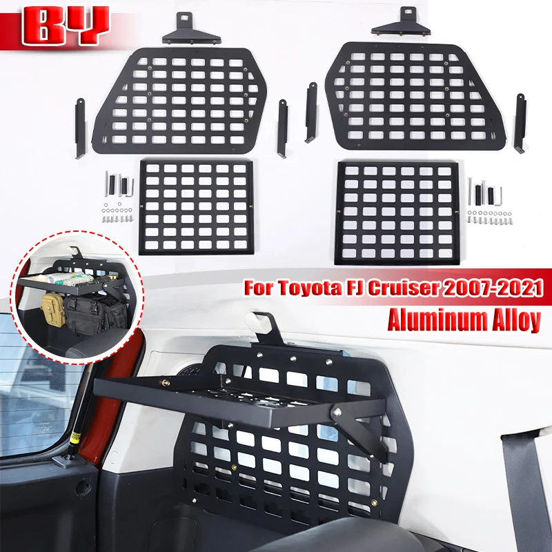 

For Toyota FJ Cruiser 2007-2021 Aluminum Car Rear Trunk Side Window Debris Racks Organizer Debris Rack Tray accessories