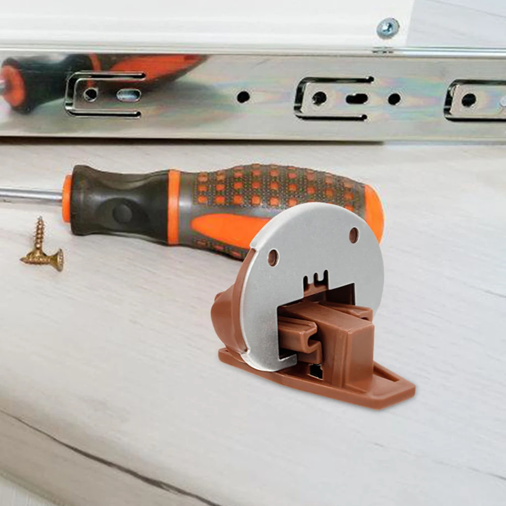 

5Sets Drawer Slide Replacement Kit Plastic Aluminum Alloy Durable Drawer Stoppers Repair Parts for Vanity Drawers Dresser Slide