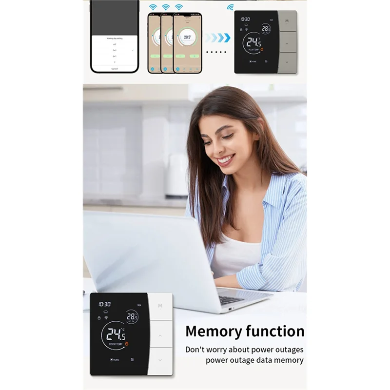 A24P Smart Thermostat Wired Home Use Controller Tools For Water Floor Heating With Backlight Child Lock