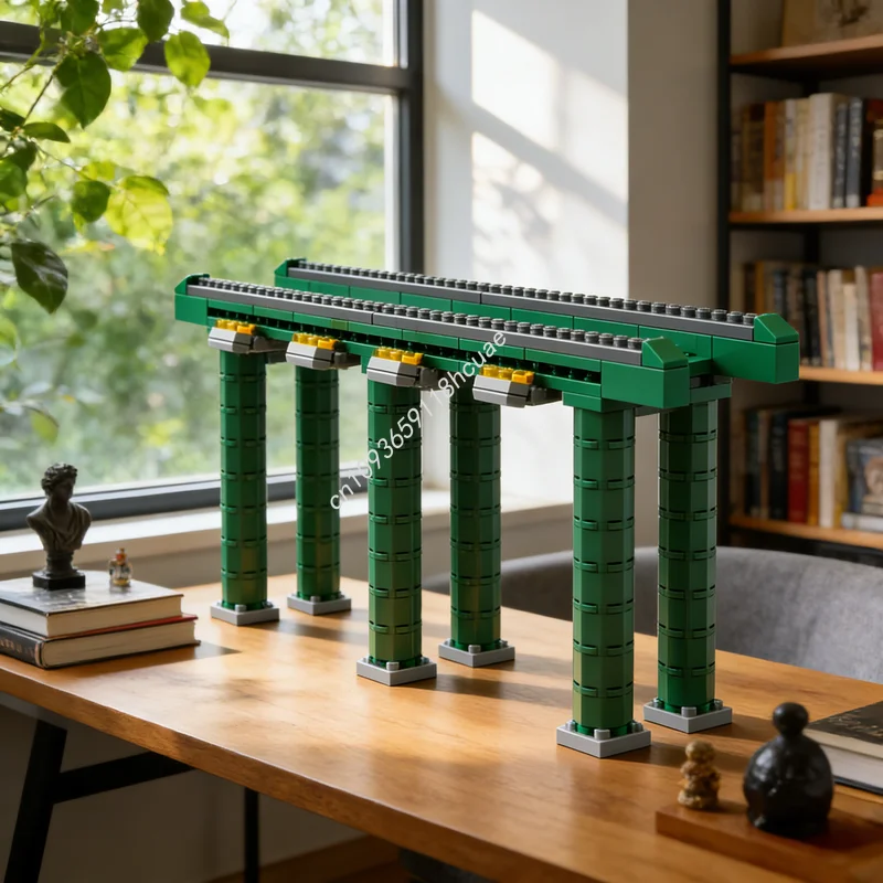 124 pièces MOC Train Museum Stand Model Building Blocks Assemble DIY Christmas Gift Construction Toys Education Brick Creative Idea