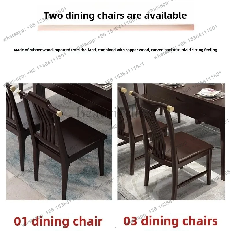 all solid wood dining table and chair combination retractable folding large and small apartment variable round table