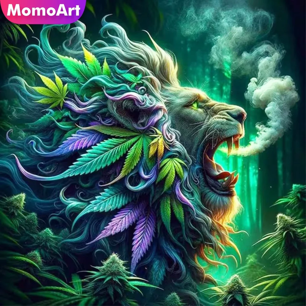 

Набор для вышивания алмазной мозаикой Momoart 5D: Лев, животное, рисунок для взрослых и начинающих, DIY, подарки на праздники