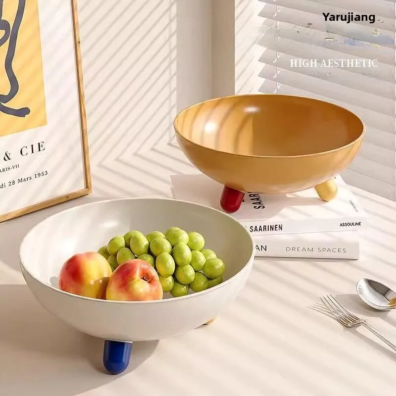 

Thickened Fruit Tray Cream Style Pure Color Home Living Room Tea Table Snack Tray Pumpkin Seeds Candy Dry Fruits Tray