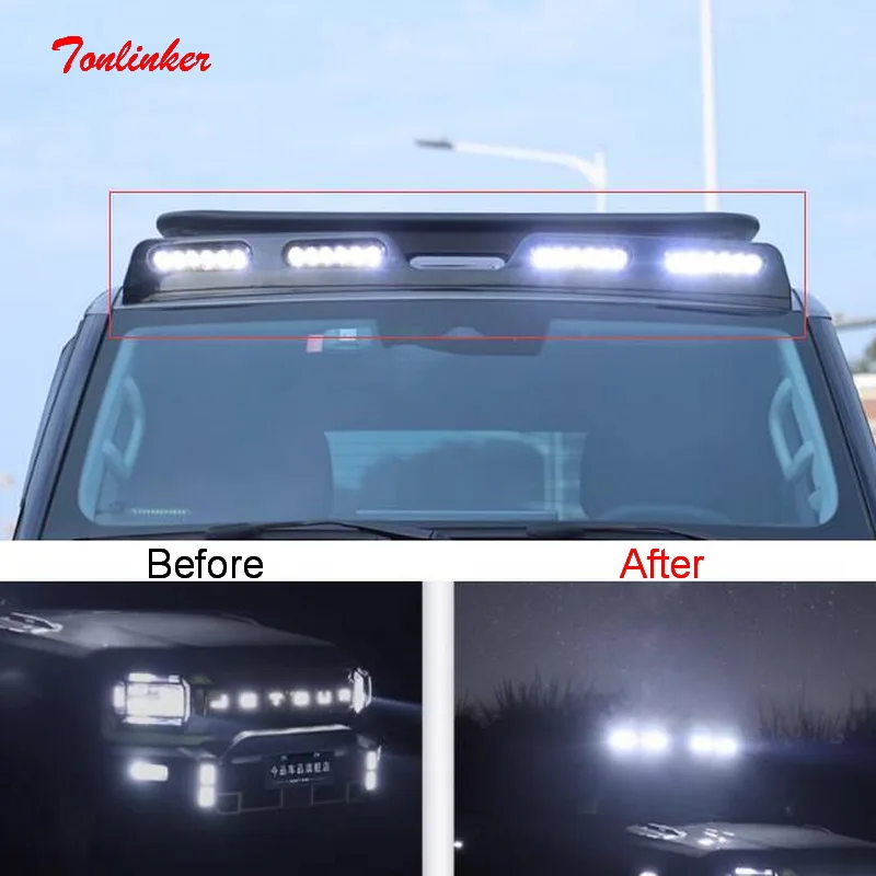 

Tonlinker Exterior 100W 24 LED 12V Car Roof Waterproof Searchlight For Jetour T2 Traveller 2023 2024 1 PCS ABS&LED Accessories