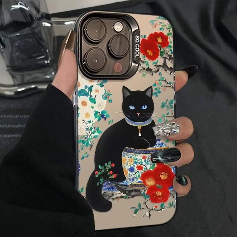 Per Funda iphone 17 Pro Max Custodia Cute Cat Fundas 16 15 14 13 12 11 Pro 16Pro 14Pro Max iphone17 Custodie per telefoni Apple Cover 14Promax