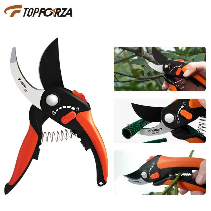 

Topforza Garden Shears Branch Prunner SK5 Steel Blade Garden Scissors Follower Fruit Pick Up Hand Tools Bonsai Bypass Trimmer