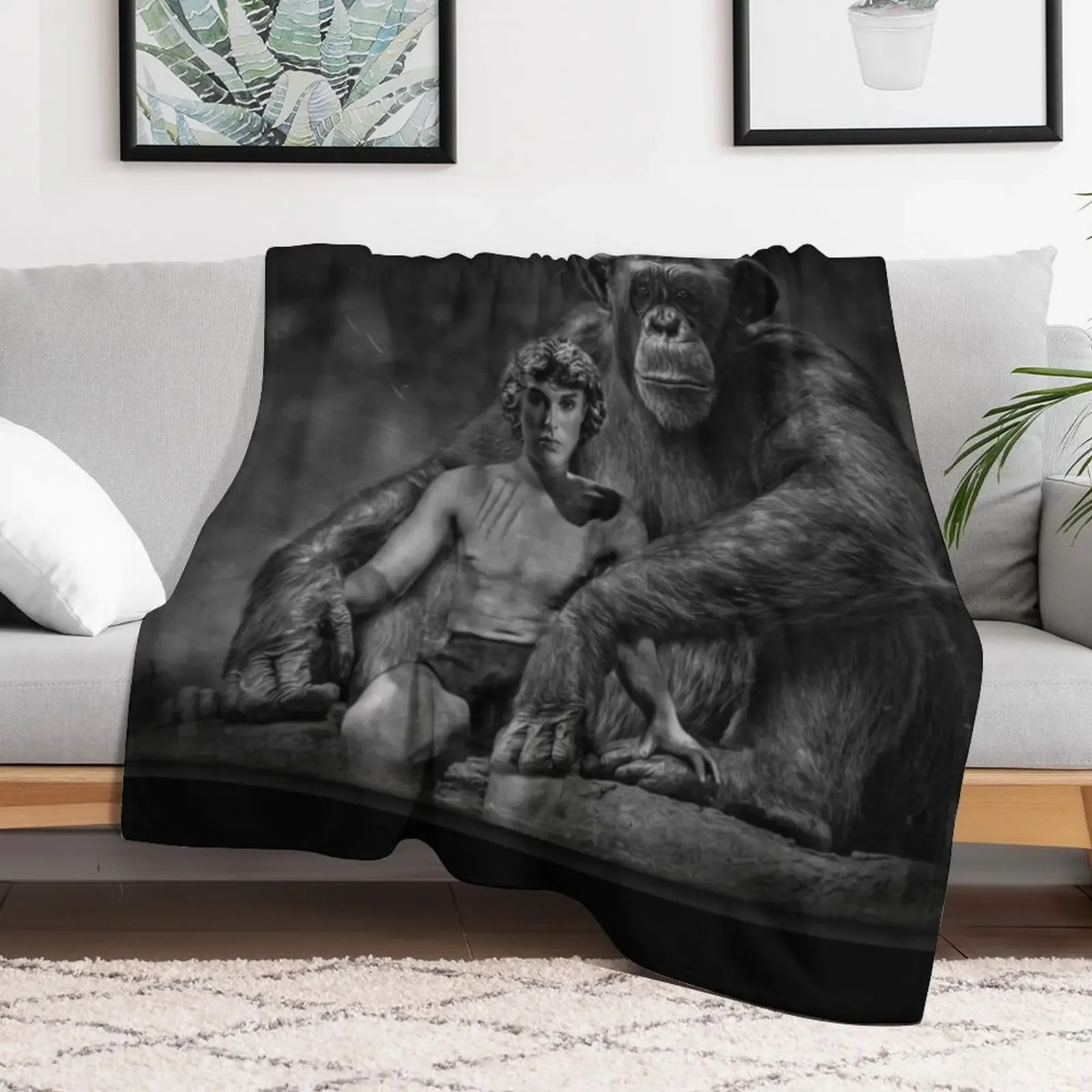 Tarzan and Kala Throw Blanket Decorative Sofas Comforter Bed Travel Blankets