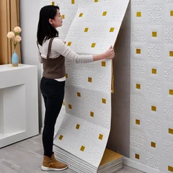 1/5/10Mx70cm 3D Stereo Wall Stickers Self-adhesive Ceiling Decor Stickers Living Room Bedroom TV Background Waterproof Wallpaper