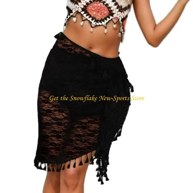 E56D Women Beach Gonna Flower Pattern Flower Swimsuit Wrap Skirts Ladies Beach Copertura