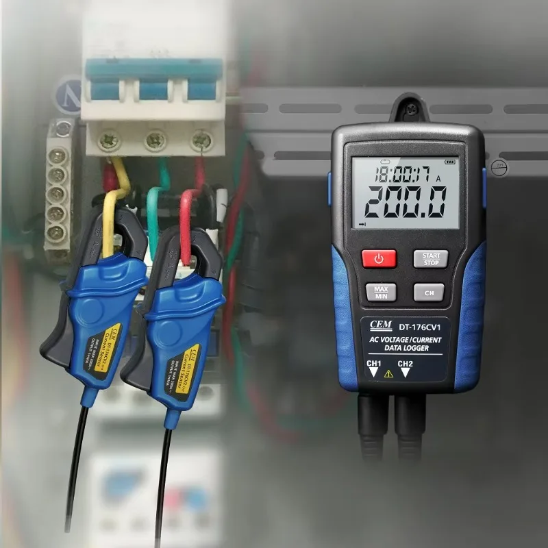 DT-176CV2 شاشة LCD رقمية للبيع بالجملة مسجل بيانات التيار المتردد RMS الحقيقي والجهد مع واجهة USB المتعددة