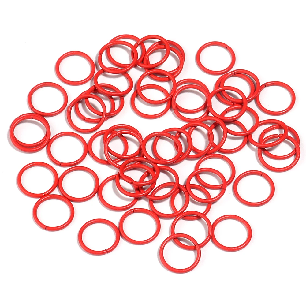 50Pcs/Lot 8 10mm Iron Closed End Single Ring Colorful Metal Connector Ring For Diy Jewelry Making Accessories Supplies