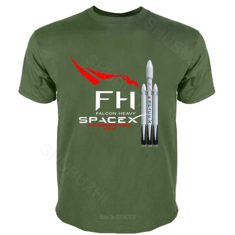 cotton tshirt men Falcon Heavy Rocket Spacex T-Shirt summer unisex Short Sleeve T Shirts drop shipping