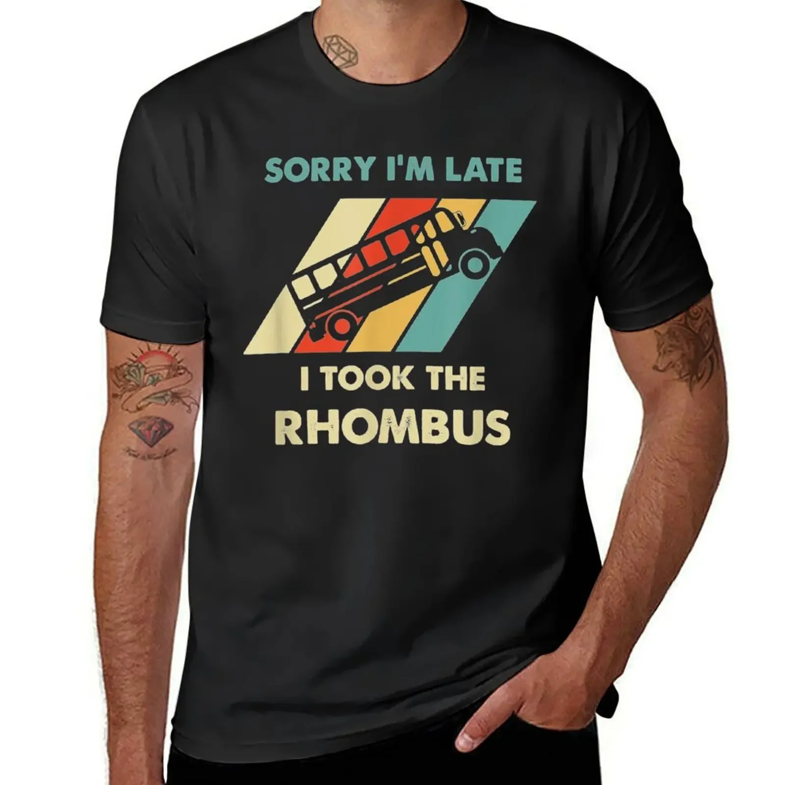 Sorry I'm Late I Took The Rhombus T-Shirt boys animal print essential t shirt plain t shirts men