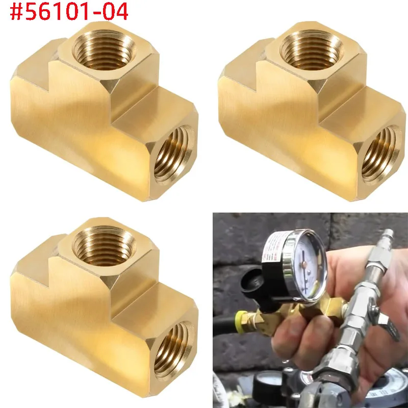 

56101-04 Female Pipe Fitting Brass Bar Stock Tee 1/4" x 1/4" x 1/4" NPT