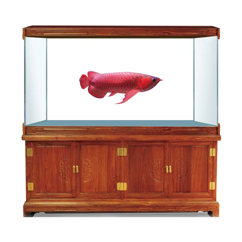 Office large Chinese style living room partition screen bottom filter glass aquarium