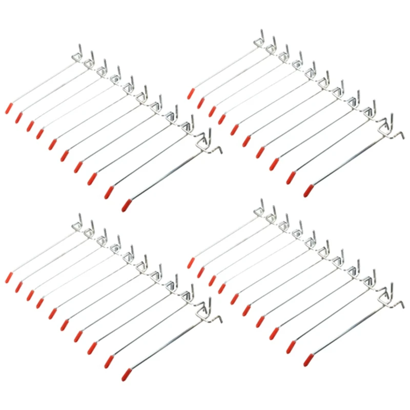 40Pcs Single Pegboard Hooks 150Mm Board Slat Wall Retail Display Shop Peg Fits 25Mm