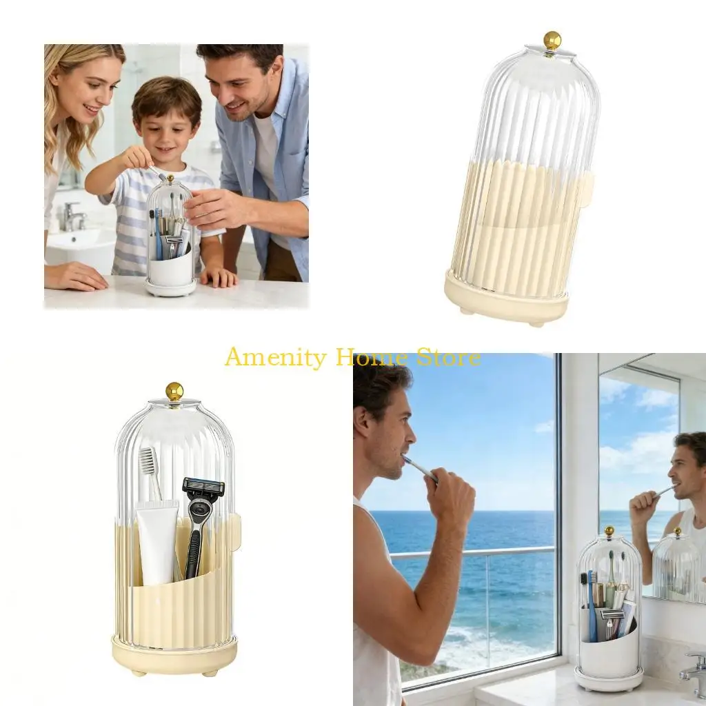 

F26C Secure Anti Slip Toothbrush Holder Rotatable For Efficient Drainage In Bathroom