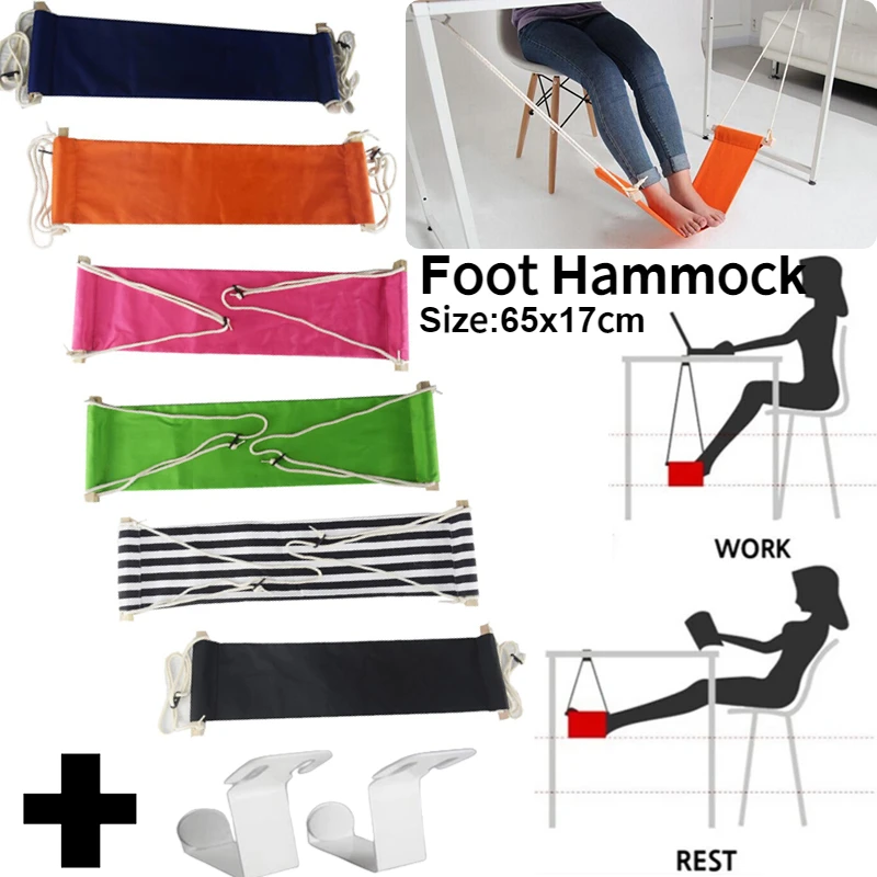 Portable Foot Hammock Strap 2 Hook Polyester Desk Rest Foot Hanger Hanging Chair Foot Put Feet Swing Footrest Leg Hammock Office