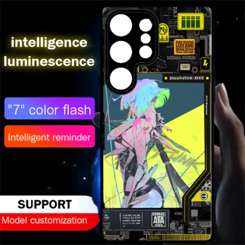 DIY Personalizowane Etui LED do Samsung A17 A16 A15 A14 A12 5G S25 S24 S23 S22 S26 Plus Ultra S21 S20 FE Świecące Anime Kreskówkowe Obudowy — zdjęcie produktu 2