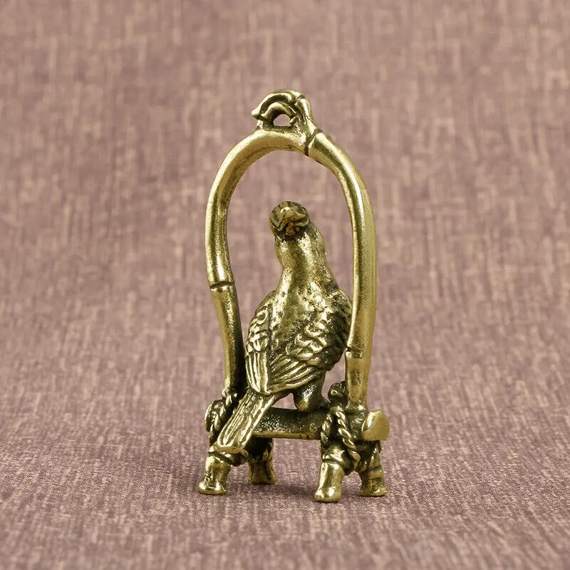 Solid Brass Parrot Figurine Small Statue Home Ornament Figurines Animal