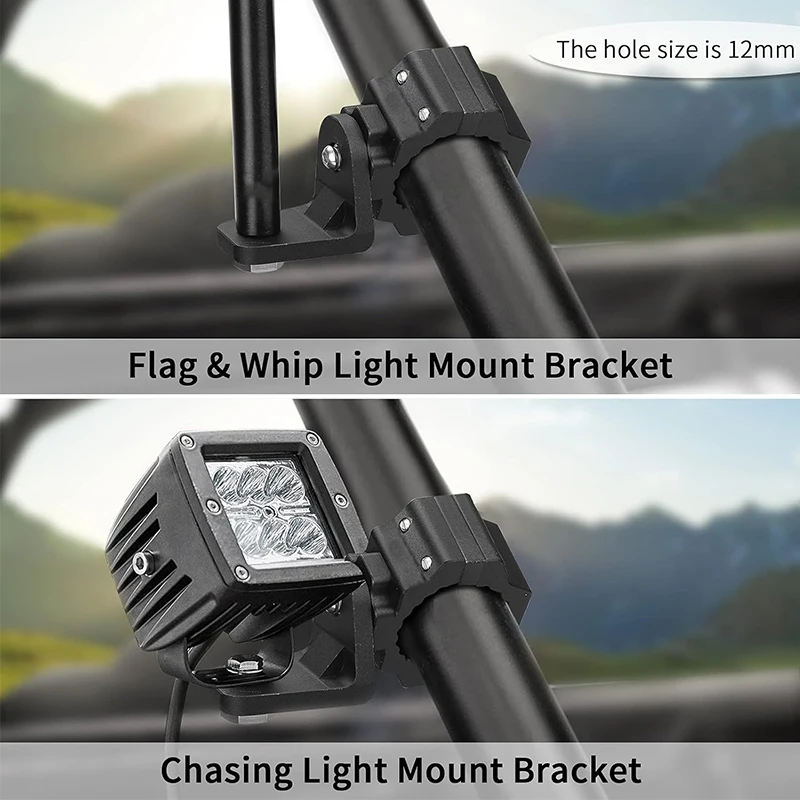 Uchwyt na latarkę UTV, mocowanie listwy świetlnej, wytrzymały wspornik 1.75-2 cala do klatki bezpieczeństwa, aluminiowy uchwyt na flagę, mocowanie lampy terenowej do Polaris RZR Can Am