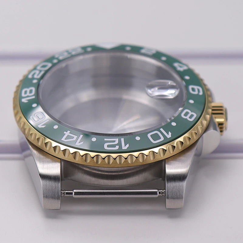 40mm für NH35 NH36 NH34 NH38 NH70 Miyota8215 ETA2824 PT5000 Uhrwerk Silber Gold Uhr GMT SUB Gehäuse Keramiklünette Saphirglas – Detail 3