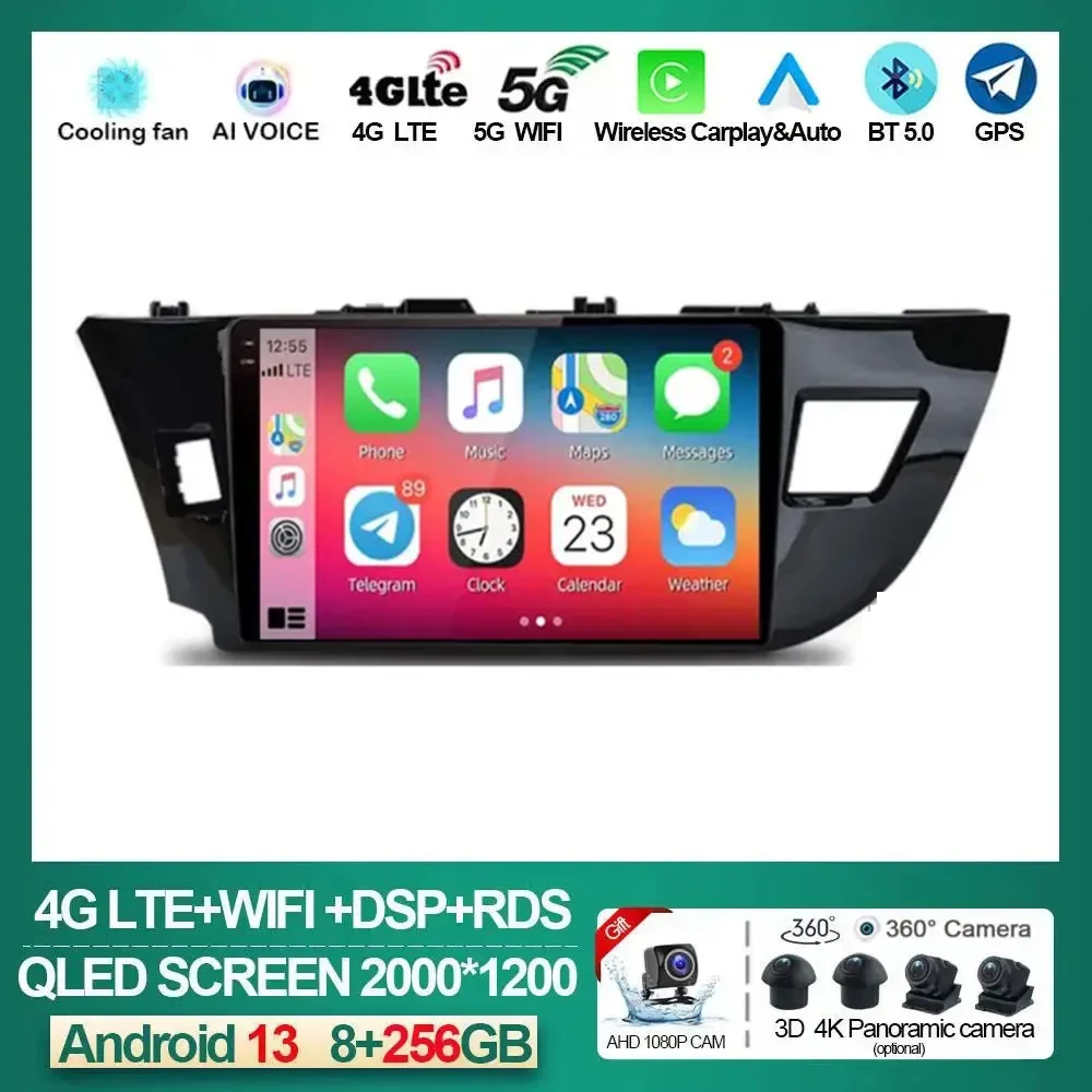 

Android 13 2 Din Car Radio for Toyota Corolla Ralink 2014 - 2016 Multimedia Video Player Navigation MP5 Stereo Carplay Head Unit