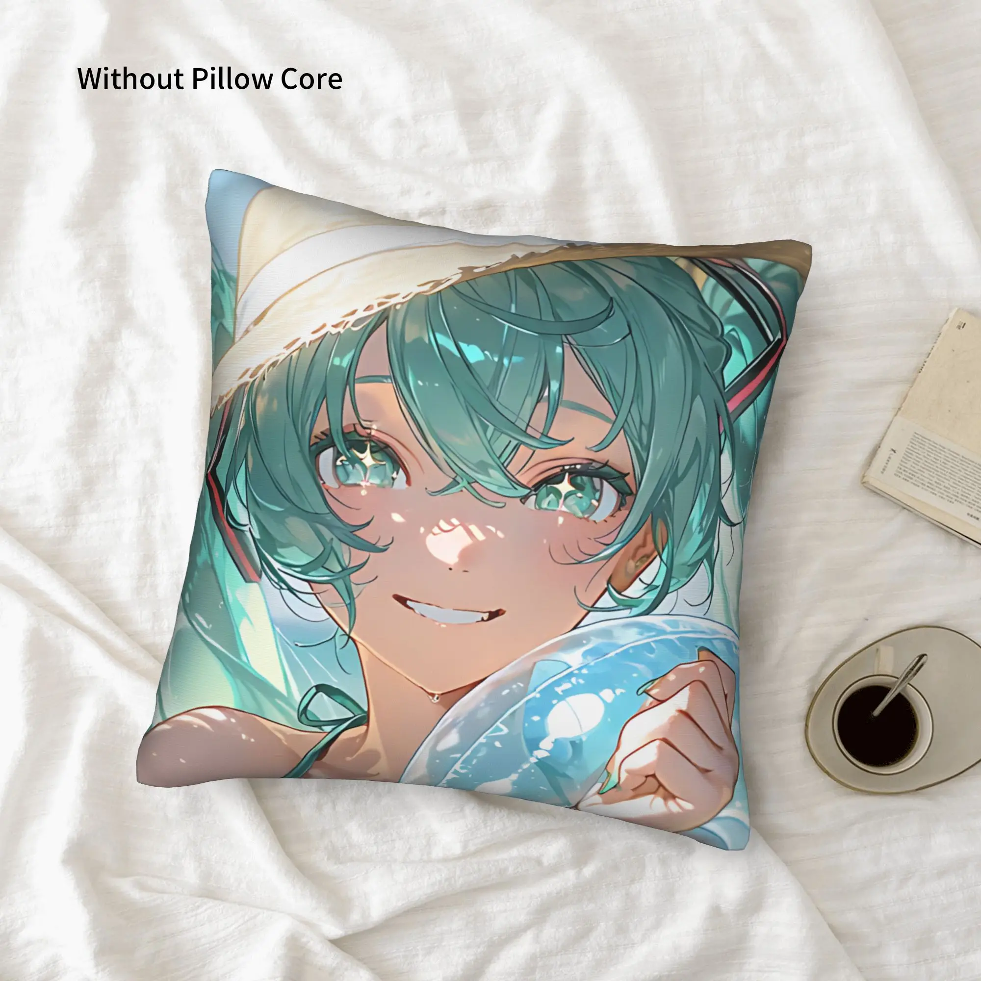 1PC Hatsune Miku Pillow Case Double-Sided Printing  Sofa Cushion Bedroom Bedside Pillow