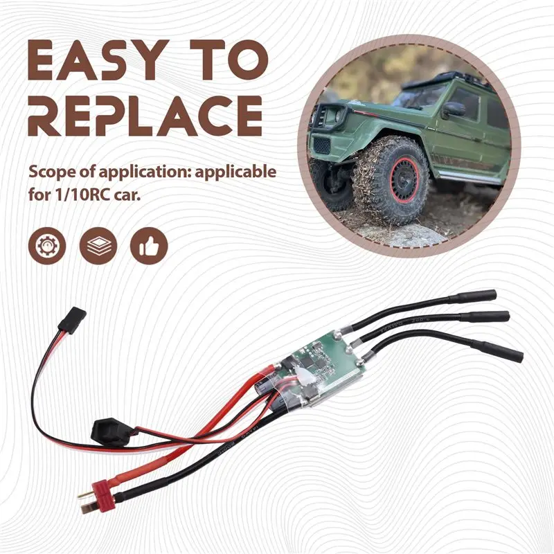 ABXE-2X Upgrade Parts AM32 60A Brushless Outrunner ESC And 3542 Brushless Motor Waterproof, For 1/10 RC Car, Programmable,B