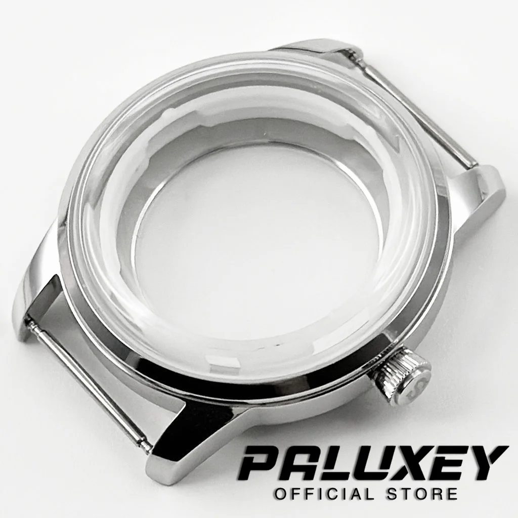 NH35 40MM Silver Cocktails Stainless Steel Watch Case Suitable for NH34 NH35 NH36 NH38 NH39 NH70 NH72 Movement S Crown