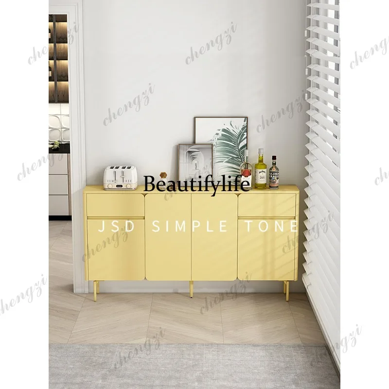 Z138 simple tone cream style ultra-thin side cabinet modern simple thin cabinet high-end French cabinet
