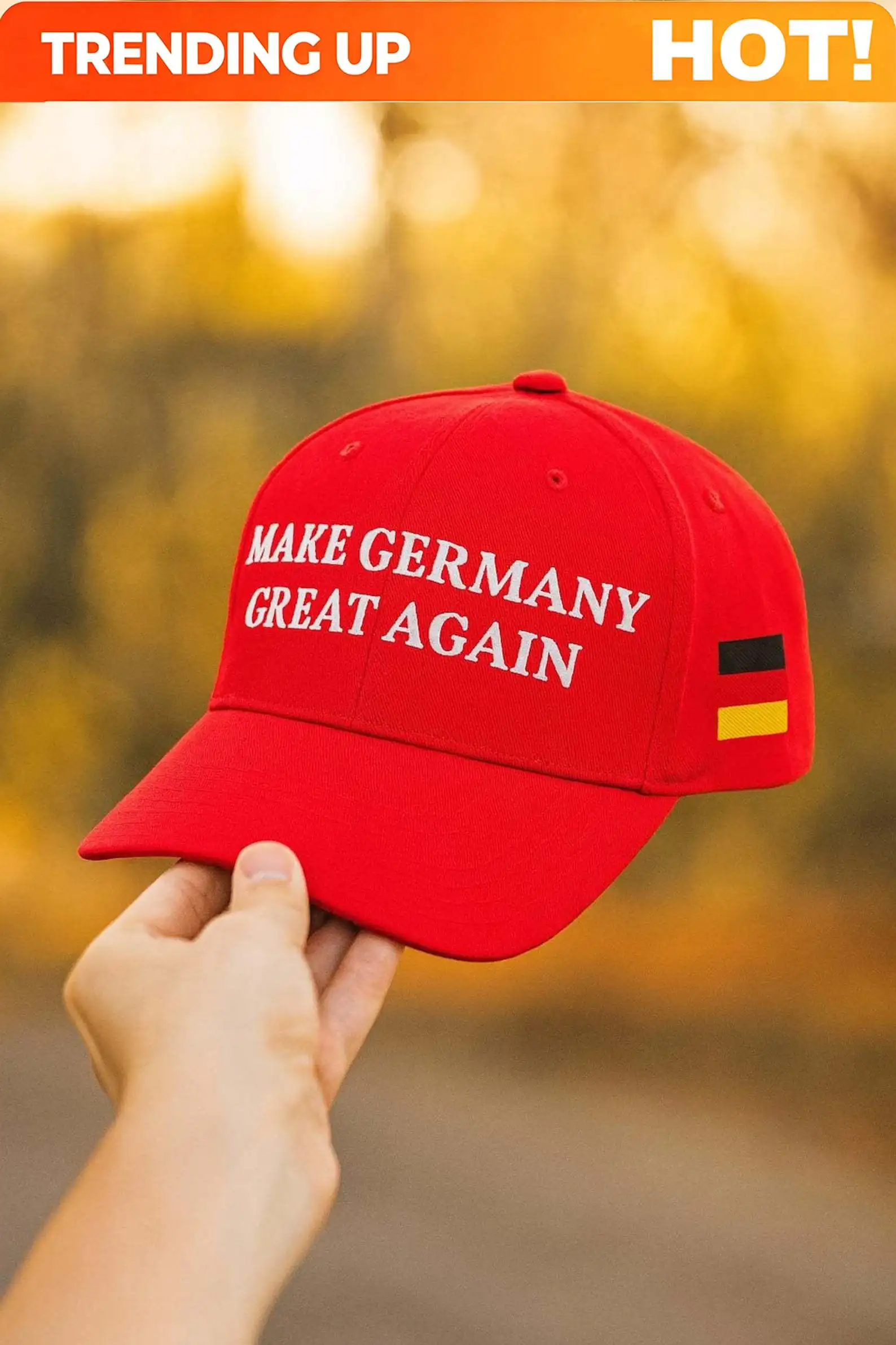 Machen Sie Deutschland WIEDER großartig: Zaberfeld Flagge bestickte, strukturierte Twill-Kappe