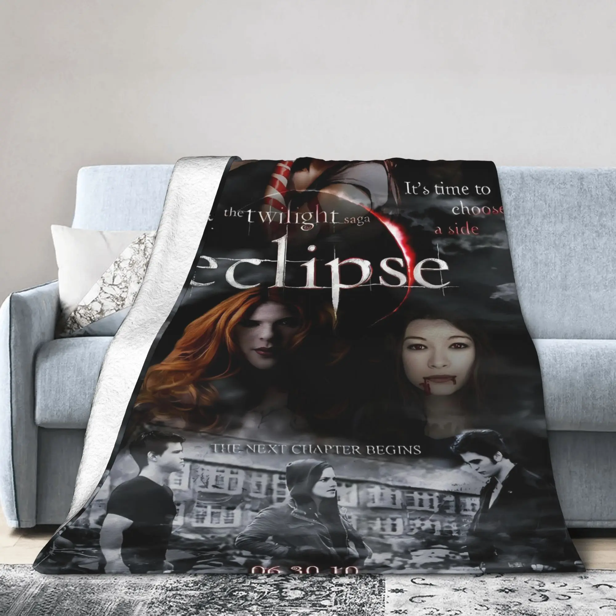 Warm Soft Blankets Picnic 3D The Twilight Saga Edward Bella 2 Throw Blanket  Flannel Bedspread For Outdoor Sofa Bed Cover