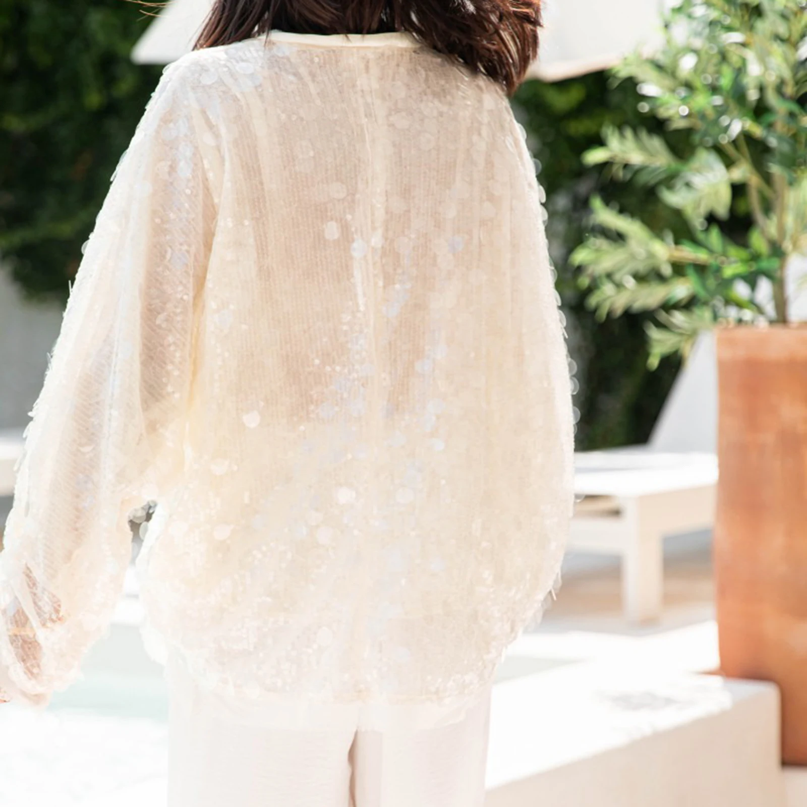 

Women Autumn Sequin Wrap Tie Front Cardigan Y2K Sparkly Oversized Jacket Lace Up Glitter Sparkling Long Sleeve Coats Tops