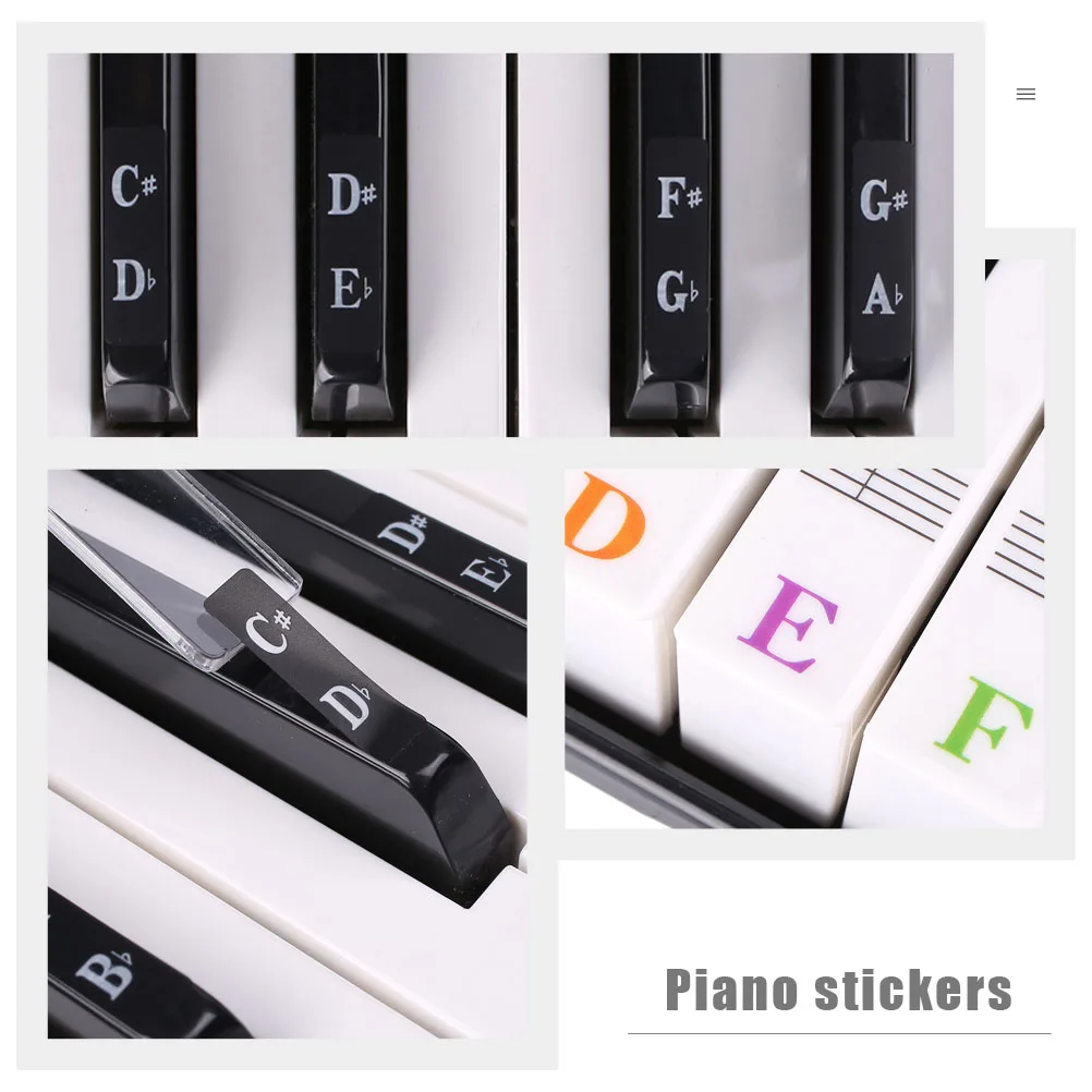 

Electronic Piano Stickers Key Labels Removable Silicone Accessories Keyboard Number Music Note Decal Letter