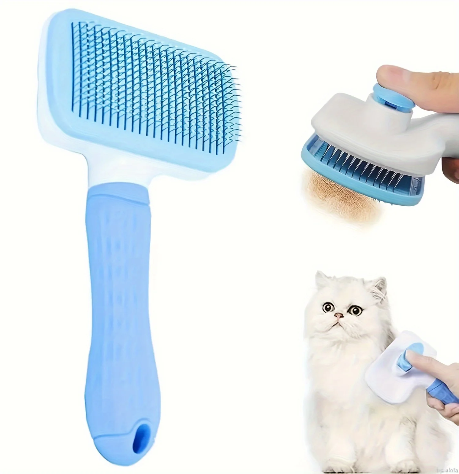 1 Selbstreinigende Katzen- und Hundebürste, hautfreundliche Schönheitsbürste für Haustiere, zur Haarentfernung bei Hunden und Katzen, einfach zu zerlegen. – Detail 1