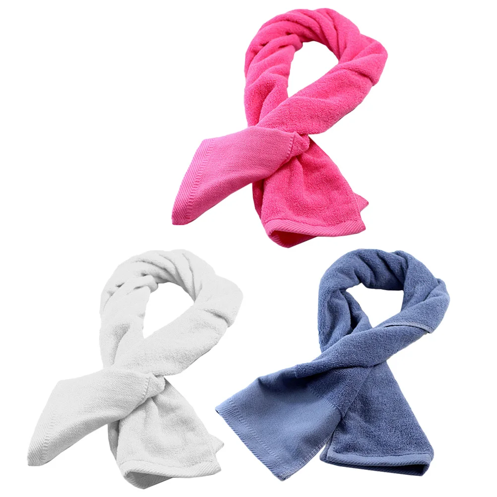 

3 Pcs Sports Towel Hiking Practical Bathroom Outdoor White Sweat Absorbing Towels Fitness