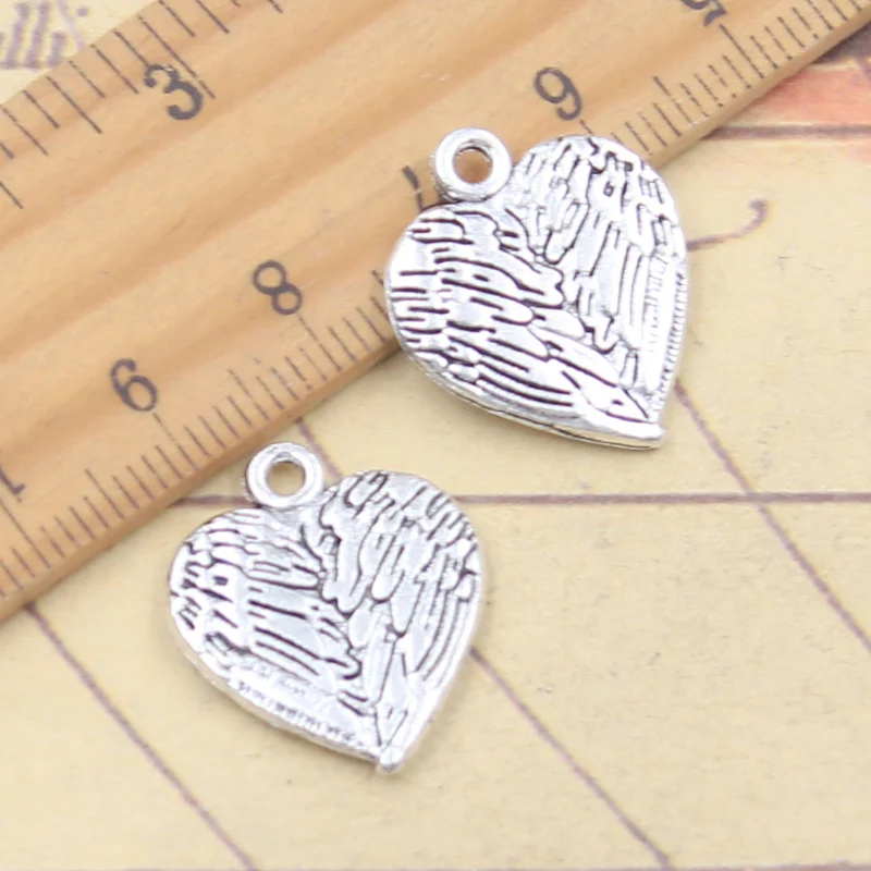 10pcs Charms Heart Angel Wings 21x18mm Tibetan Silver Color Pendants DIY Antique Finding Making Handmade Jewelry