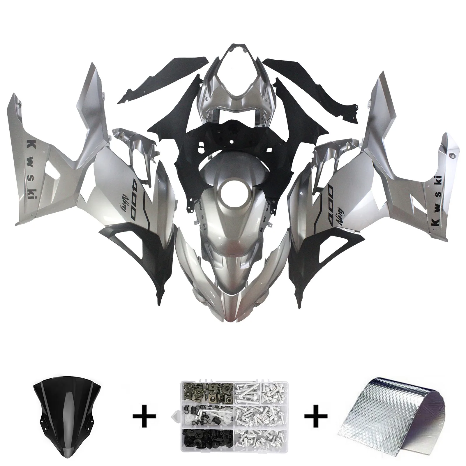 Topteng Injection Fairing Kit Bodywork Plastic ABS fit For Kawasaki EX400 Ninja400 2018 2019 2020 2021 2022 2023 2024