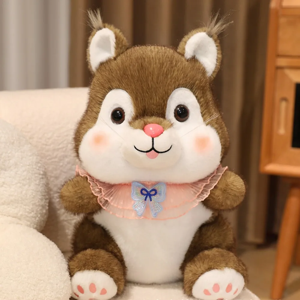

Comfort Plush Toys Bow Knot Plush Squirrel Doll Animal Cute Squirrel Plush Toy Soft Cartoon Squirrel Plush Doll Boys Girls