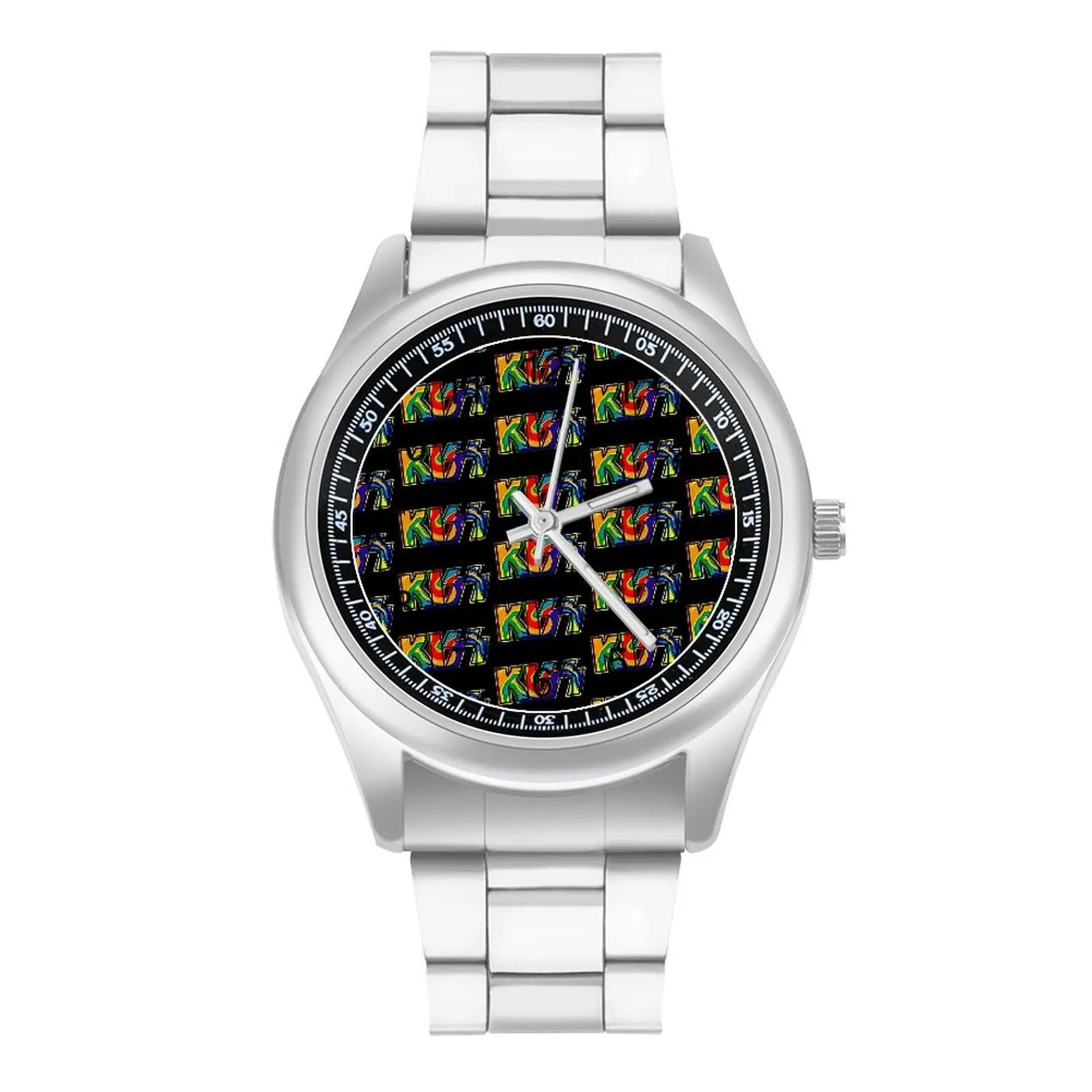 Kiss Band Quartz Watch Rainbow Tie-Dye Classy Men Wrist Watches Design Stainless Outdoor Good Quality Wristwatch