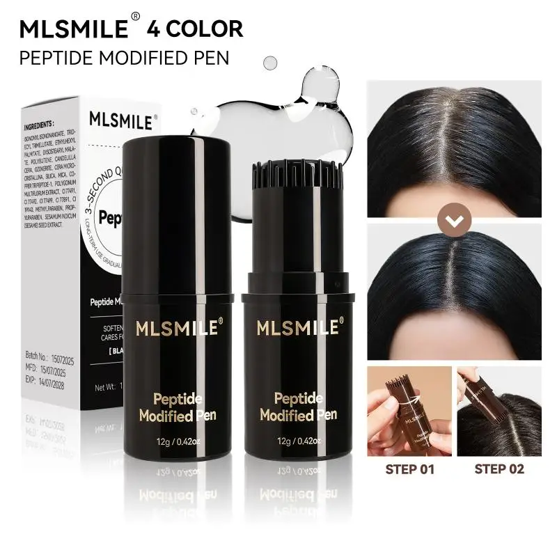 Hair Root Touch Up Pen Instant Gray Hair Cover Dye Hairline Filler Black Brown Burgundy Disposable Temporary Hair Color Stick