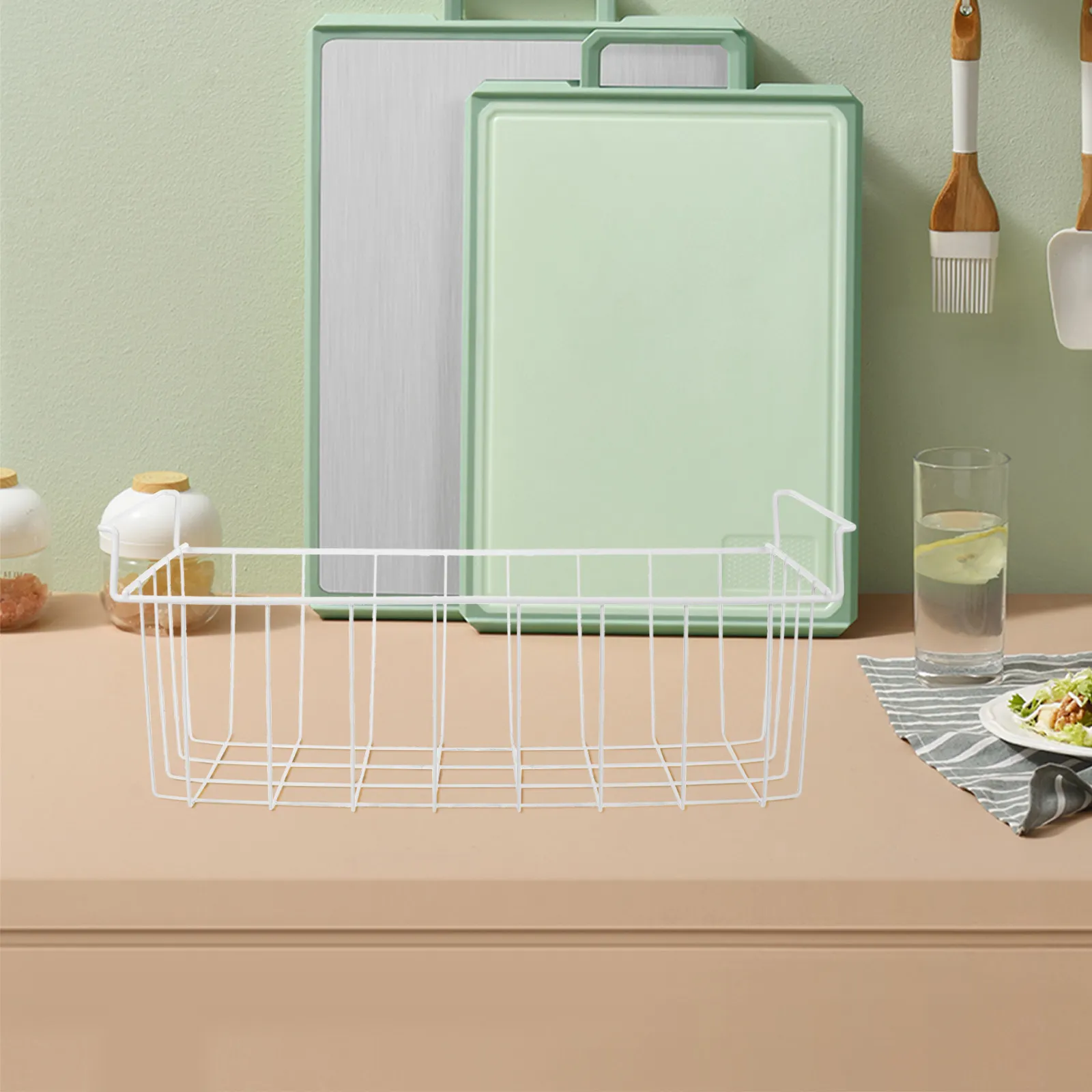 Freezer Storage Basket Organizer Metal Wire Shelf Rack for Deep Chest Freezer Refrigerator Divider White