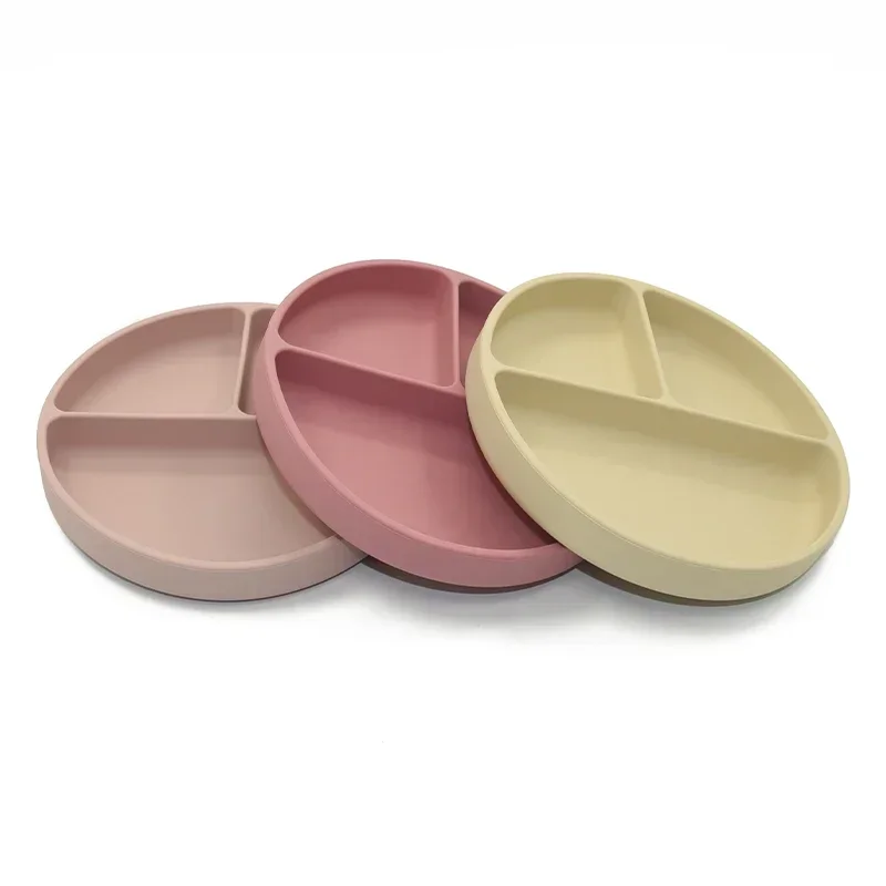 Wolife Baby-Assiette à manger en silicone pour enfants, ventouse sûre, solide, mignon, dessin animé, plats pour enfants, entraînement pour