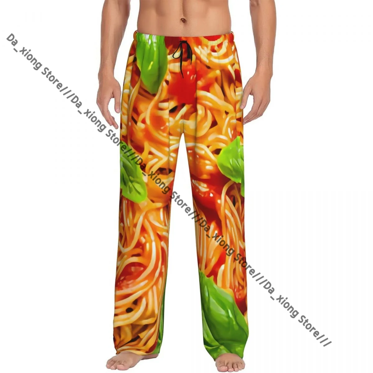 Men's Sleepwear Loose Sleep Pants Pajamas Butter Tomato And Onion Pasta Long Lounge Bottoms Casual Homewear