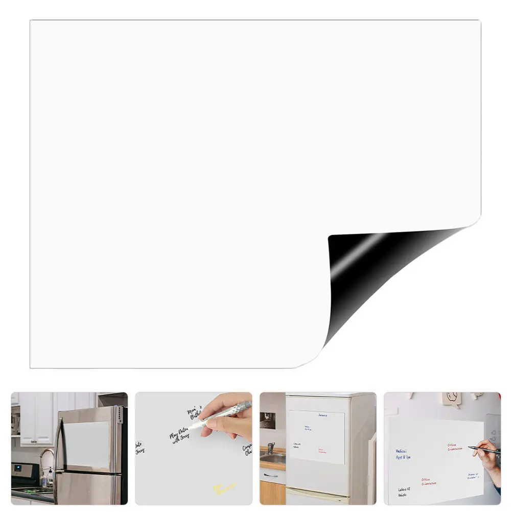 Magnetic White Board Dry Erase Fridge Message Board Lightweight Portable Schedule Organizer Reminder Notepad for Kitchen Office